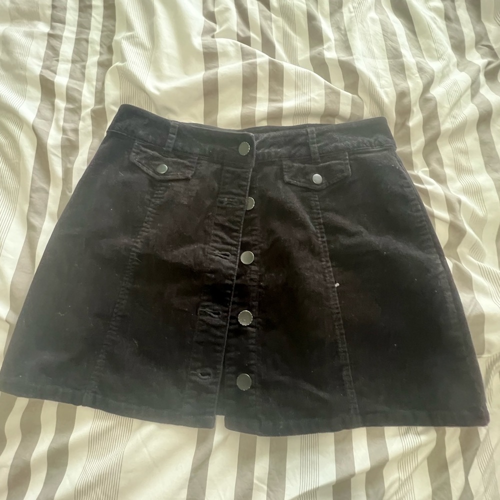 Button down corduroy skirt